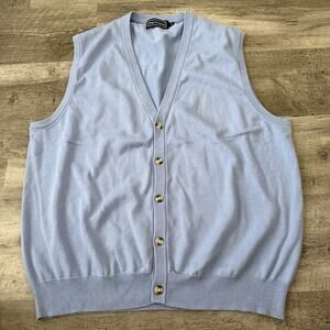 Paul Frederick Sweater Vest Mens XL Pima Cotton Old Money Grandpa Button-Up